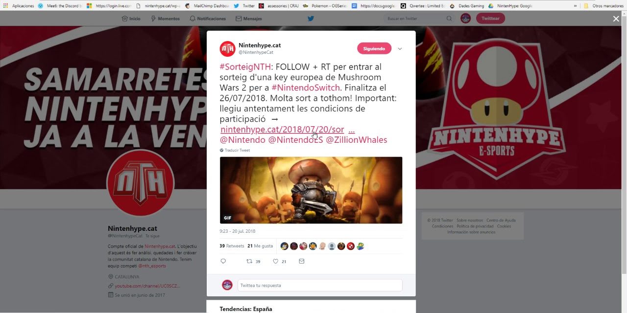 NintenhypeCat: Sorteig + resultat Mushroom wars 2 (Nintendo Switch)